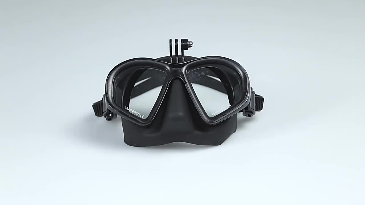 Maschera da Immersione Temperata con Custodia - Occhialini da Immersione con Antifog e Supporto per Fotocamera