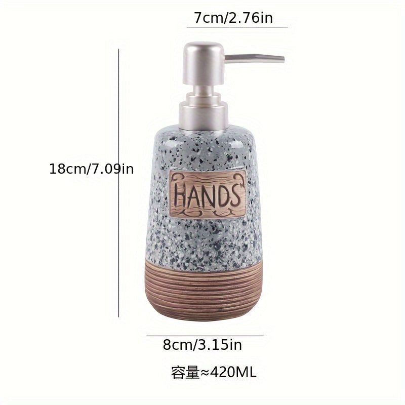 Dispenser di Sapone in Ceramica Vintage – 420ml per Cucina o Bagno