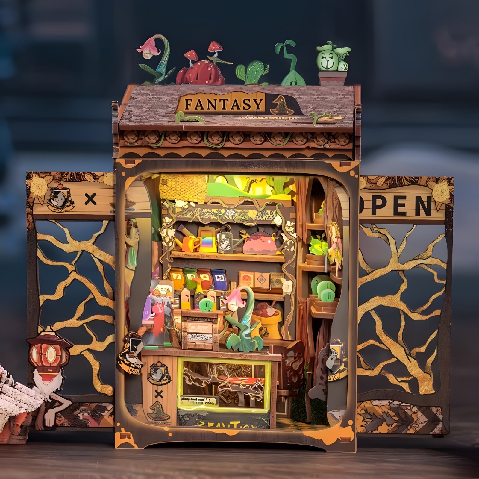 Negozio di Libri Miniatura Fai-da-te – Kit in Legno 3D con Illuminazione per Decorazione Creativa