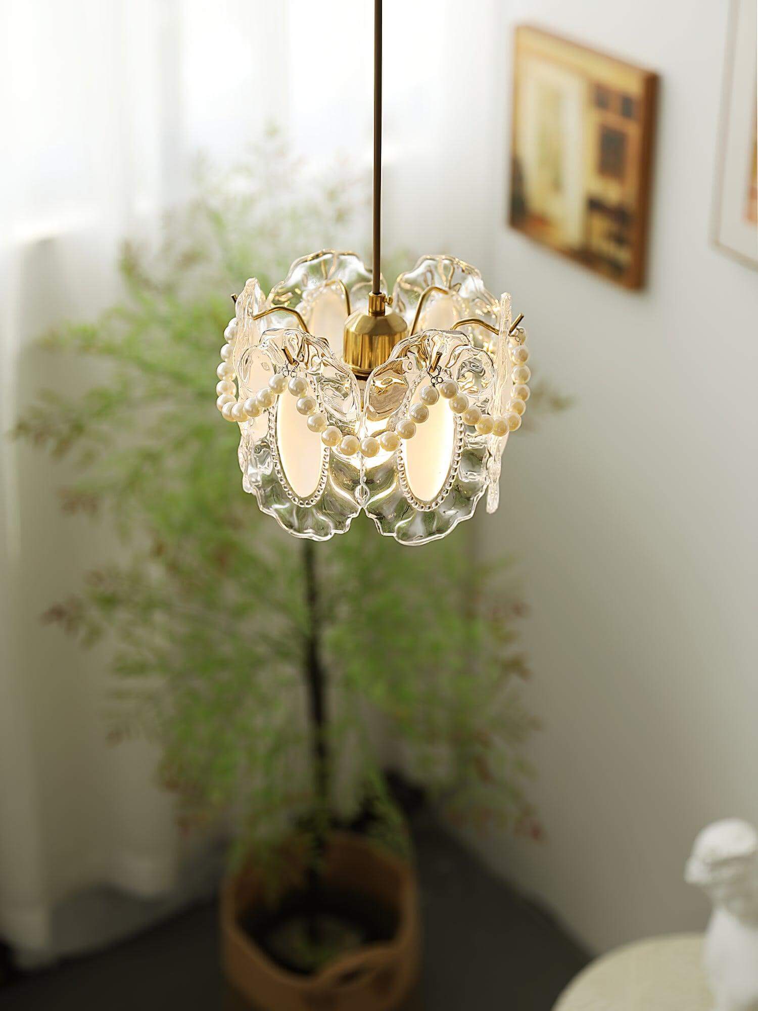 Lampada a Sospensione in Vetro Fiori - Design Elegante