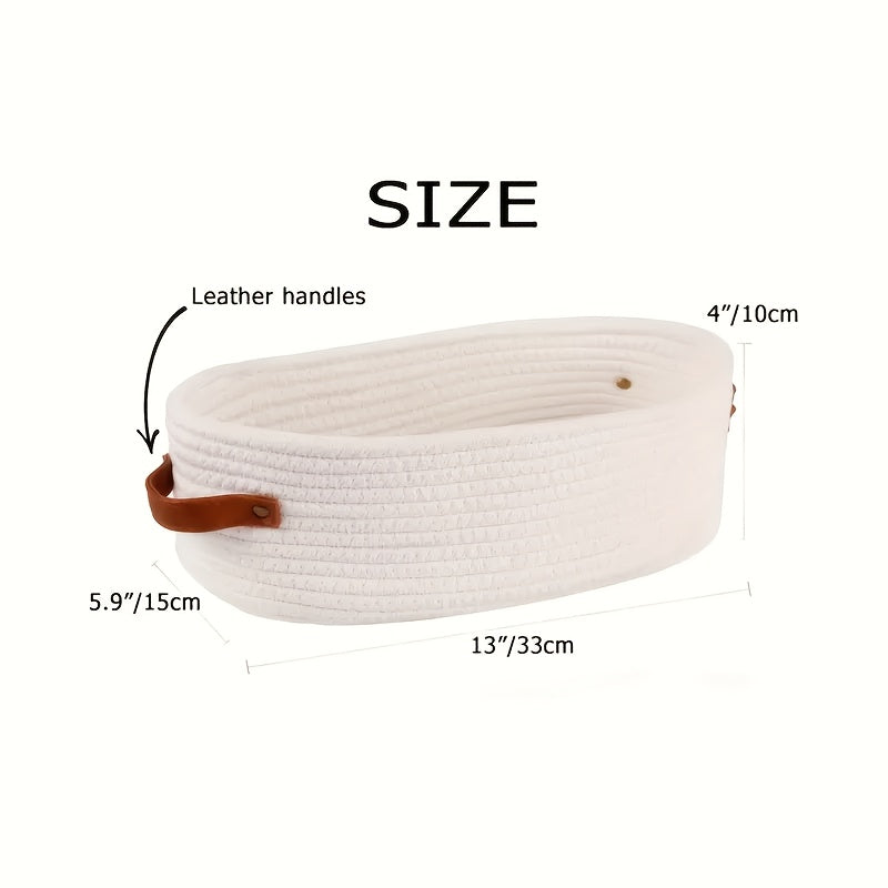 Cesto di Stoccaggio Bohemien con Manici in Pelle – Perfetto per Bagno e Soggiorno