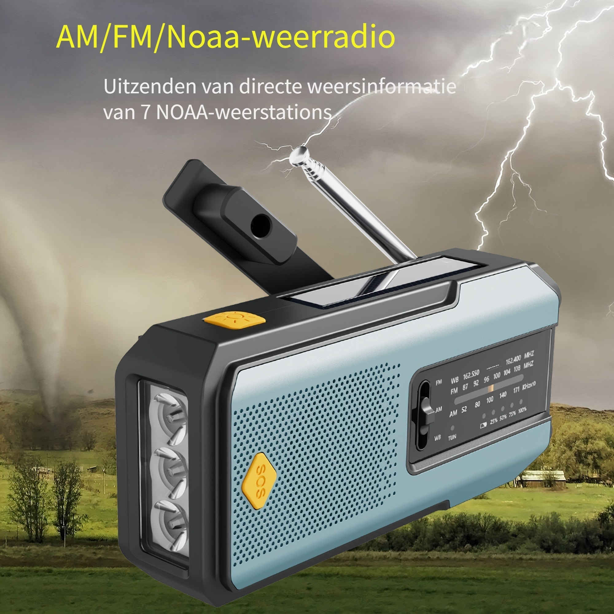 Radio Portatile AM/FM Daykit – Con Pannello Solare e Torcia