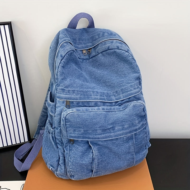 Zaino Casual in Denim – Borsa da Viaggio Trendy e Versatile per Uomini e Donne