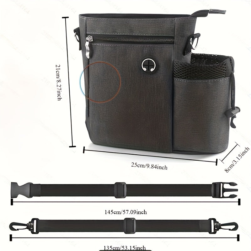 Sacca per Bocconcini per Cani con Portabottiglie – Borsa Regolabile per Addestramento e Attività all'Aperto