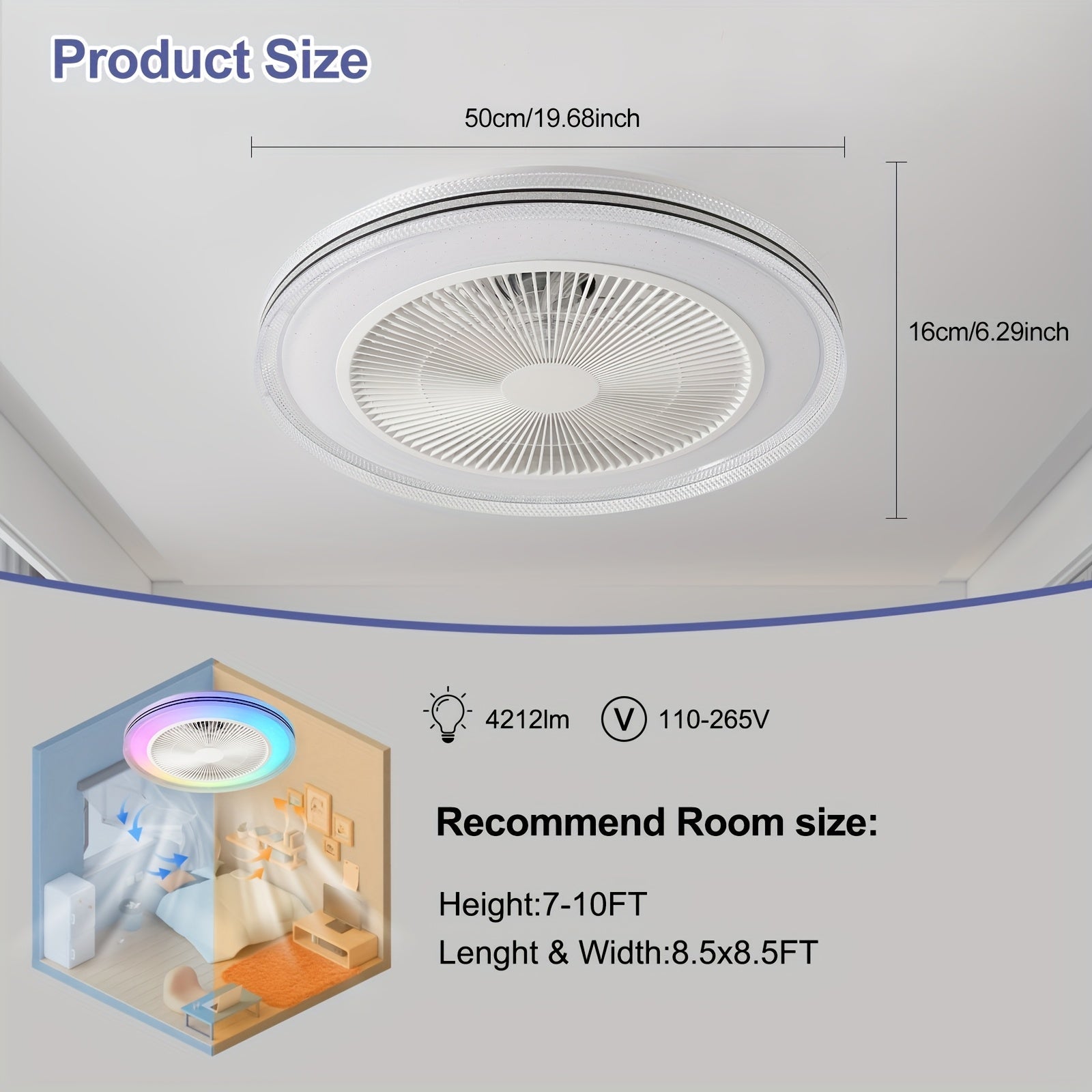 Ventilatore da soffitto LumiCool RGB – Fresco e Atmosferico