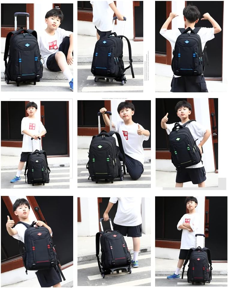 Zaino scolastico multifunzionale con ruote per ragazzi – Borsa trolley convertibile