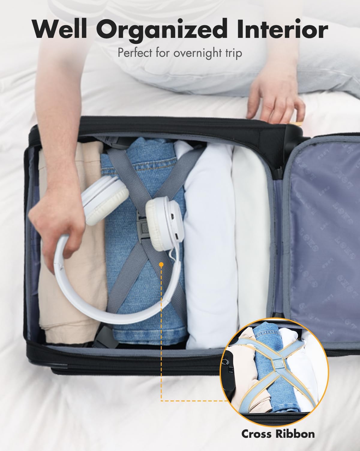 Bagaglio approvato dalle compagnie aeree da posizionare sotto il sedile, con ruote girevoli e scomparto per laptop