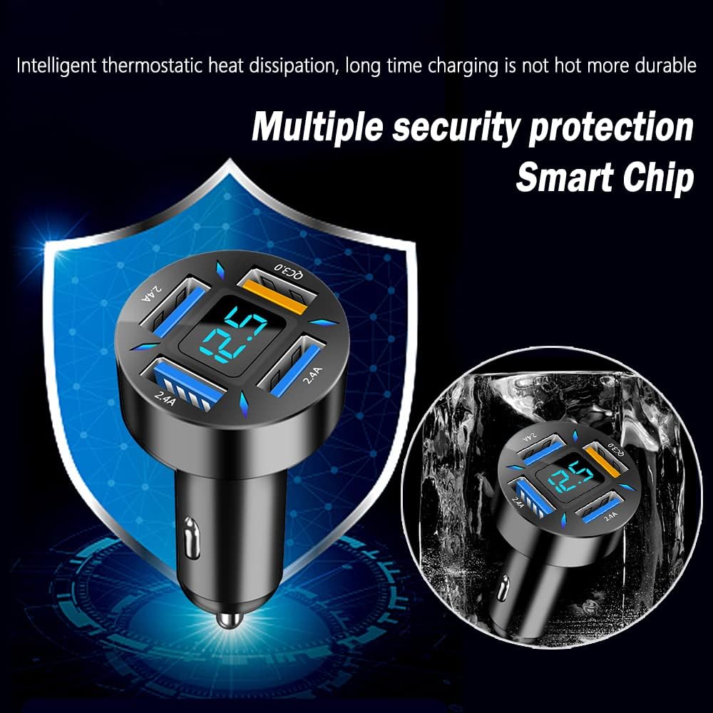 Caricabatterie per auto 66W Super Carica Veloce con USB PD & QC 3.0 – Universale per accendisigari 12-24V