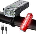 Set de luces para bicicleta Victoper de 400 lúmenes, 8 LED recargables por USB, luces delanteras y traseras, negro mate