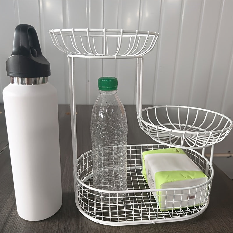 Cesto di Frutta a 3 Livelli GoldenTier – Elegante e Pratico