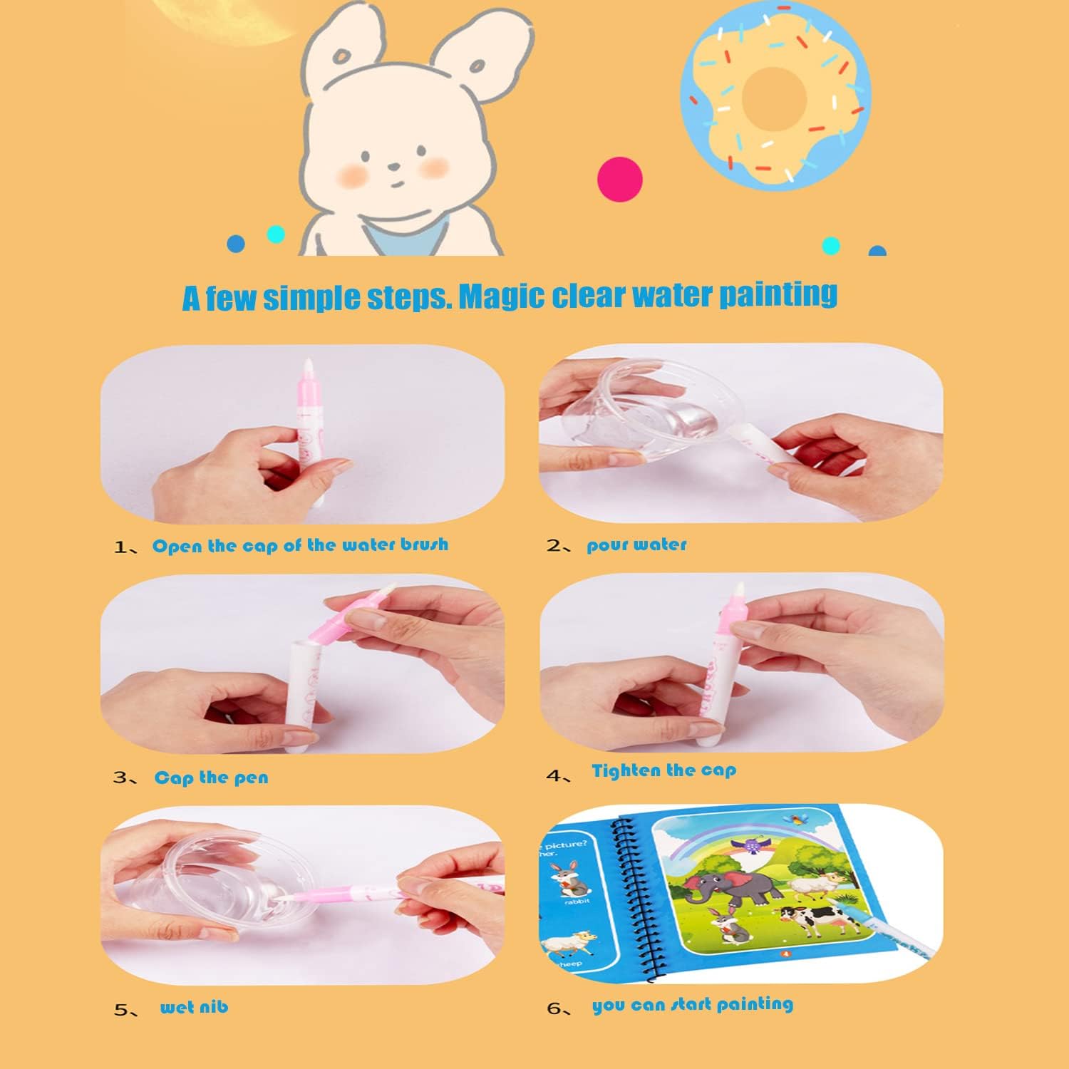 Set di 4 Libri di Acquerello Riutilizzabili – AquaColor Books