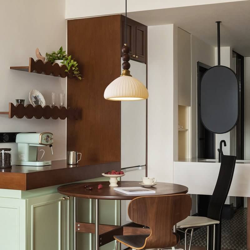 Lampadario in Vetro - Legno & Metallo