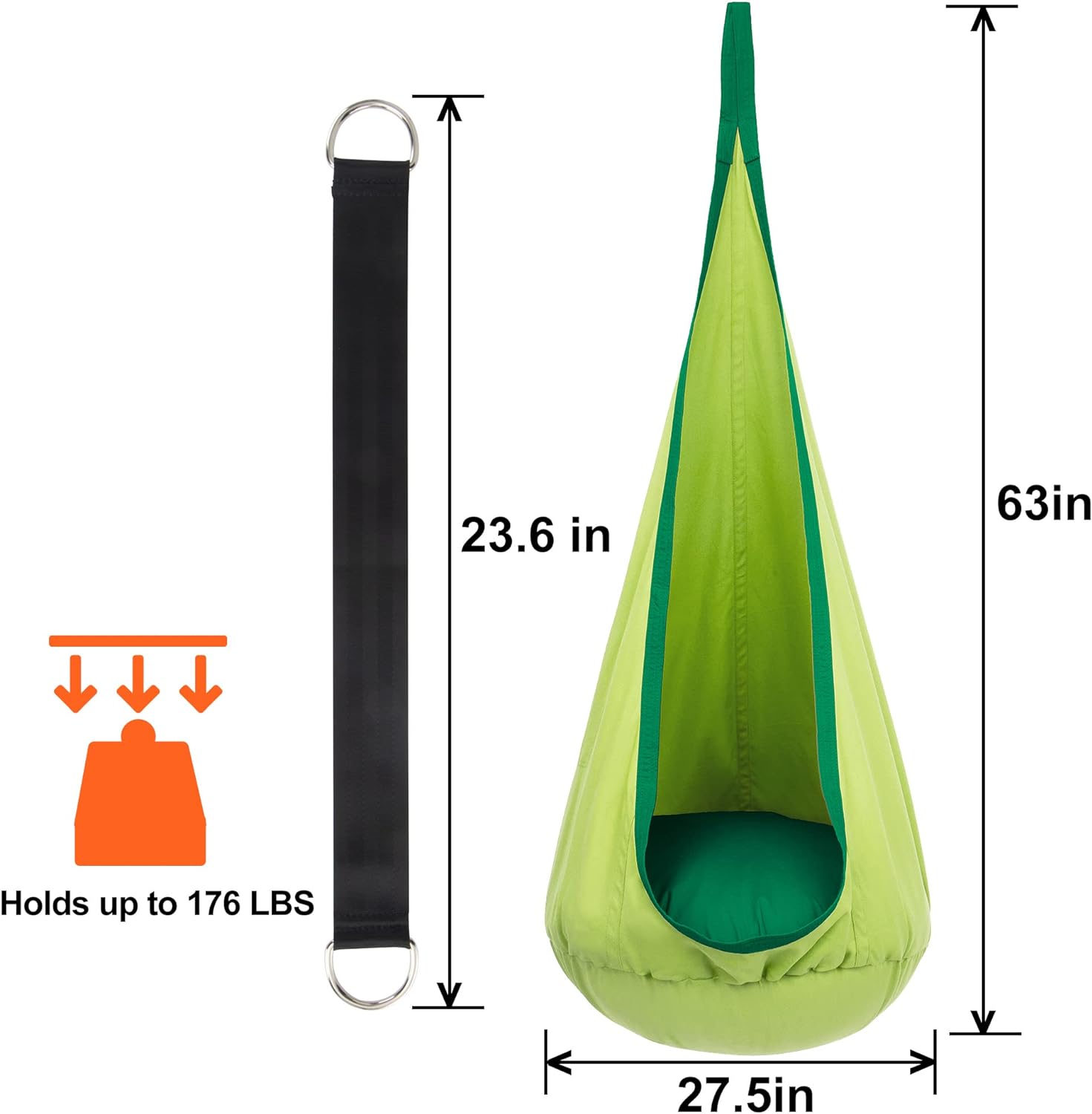 Sedia a Sospensione per Bambini con Cuscino ad Aria per Interni ed Esterni