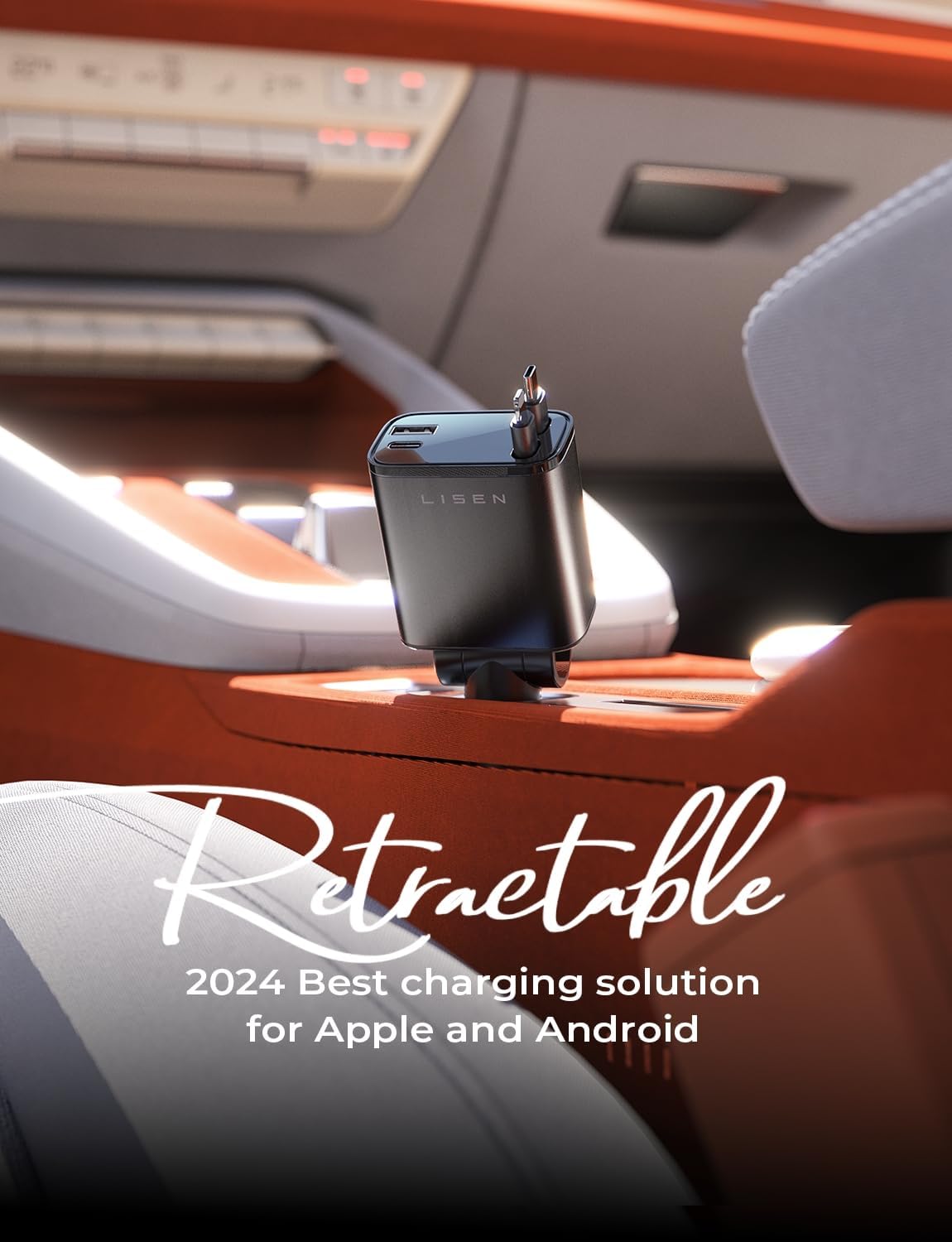 Caricatore da Auto Retrattile 69W USB C