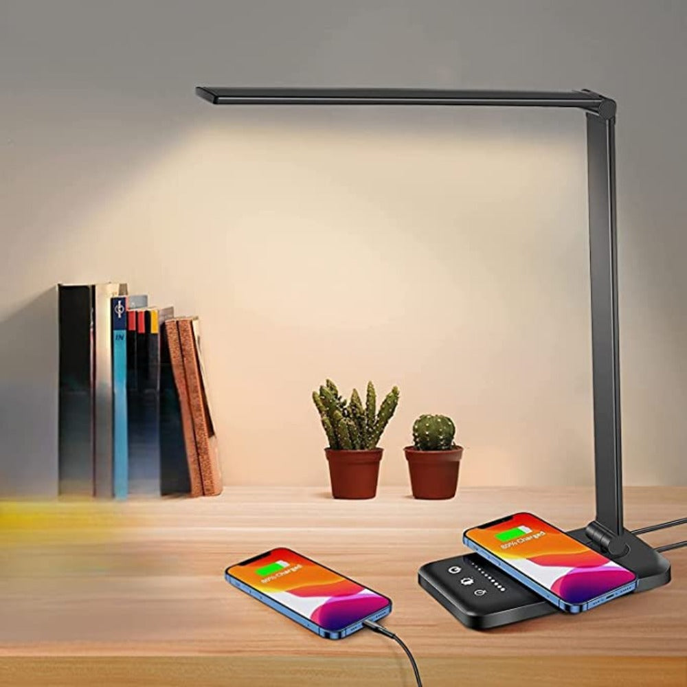 Lampada da Scrivania LED Regolabile Moderna con Porta di Ricarica USB - BrightEase
