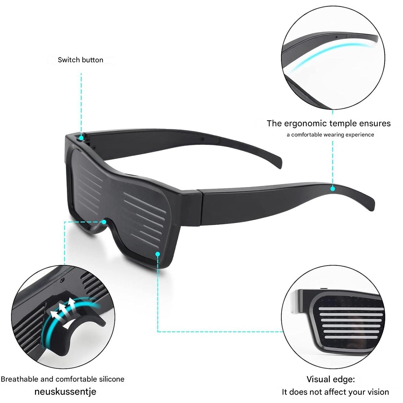 Occhiali LED programmabili per feste - GlowBeat