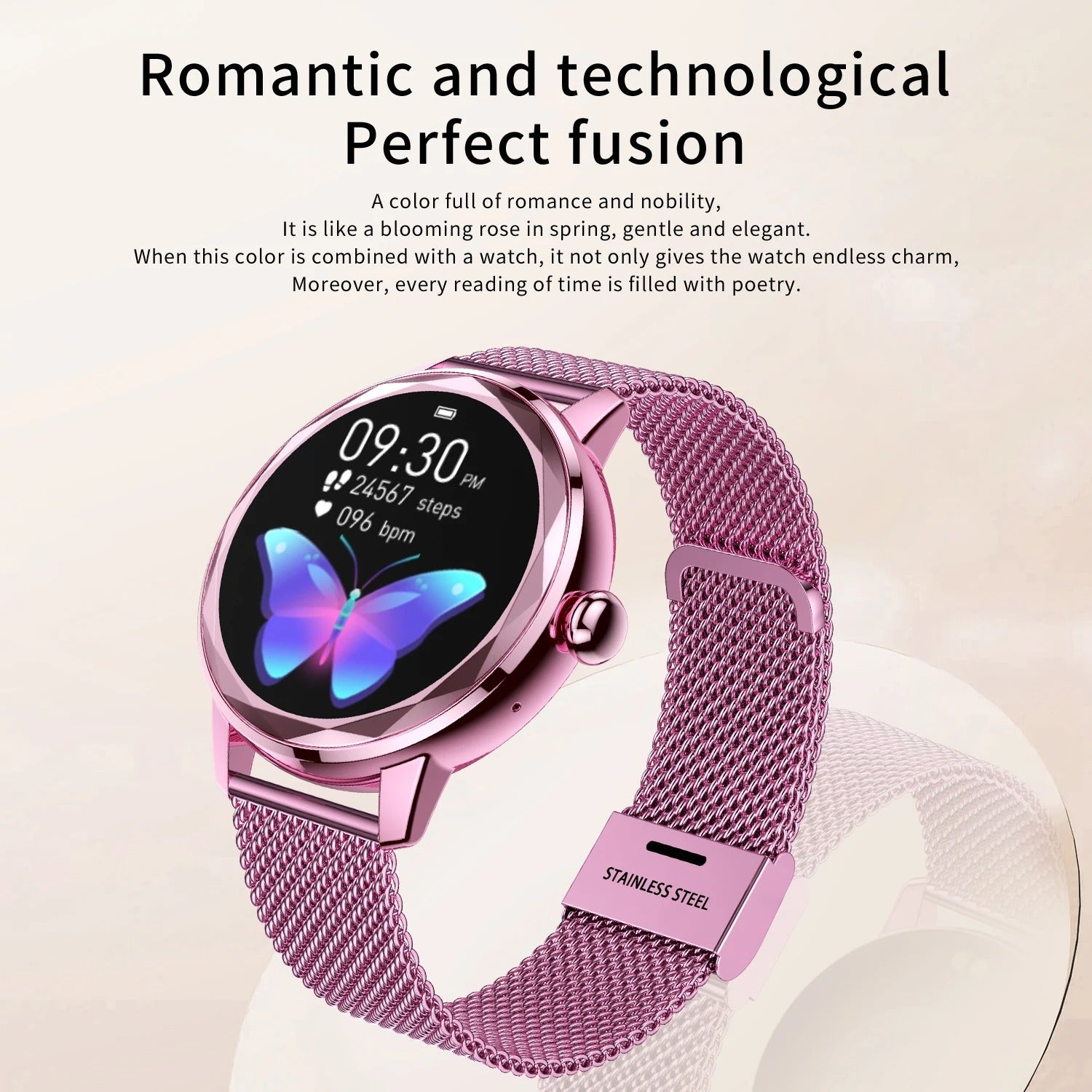 Orologio Smart da Donna Smart Gold – Orologio Sportivo di Lusso in Acciaio Inossidabile