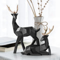 Ensemble de figurines abstraites de cerfs en résine (lot de 2)