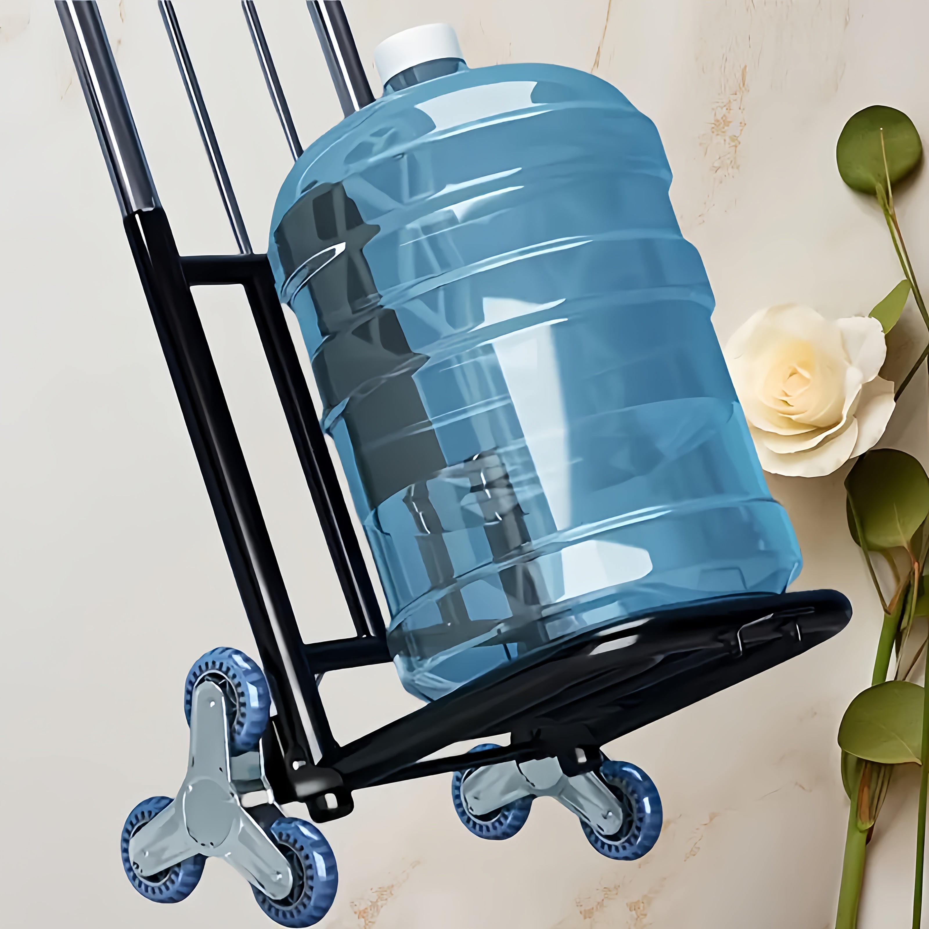 Carrello a mano per scale a tre ruote ad alta resistenza – Carrello pieghevole portatile per carichi pesanti