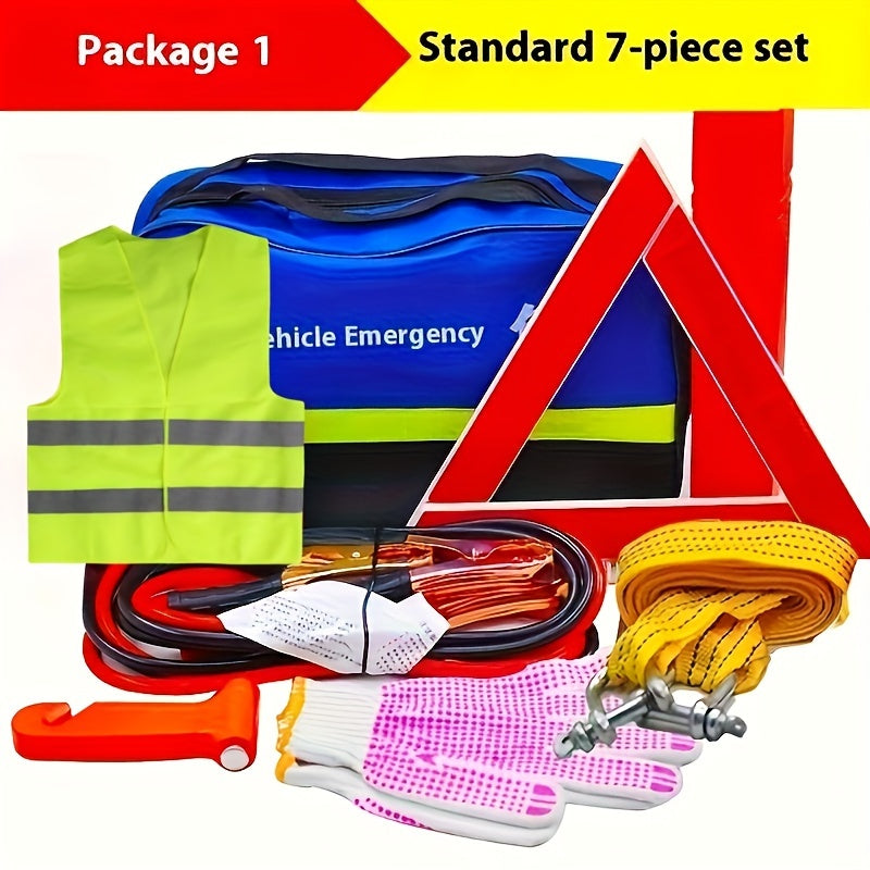 Kit di Emergenza Auto – Triangolo di Segnalazione, Gilet di Sicurezza, Cavi e Altro