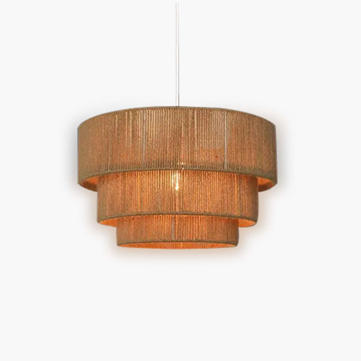 Lampada a Sospensione in Fune & Metallo - Design Industriale