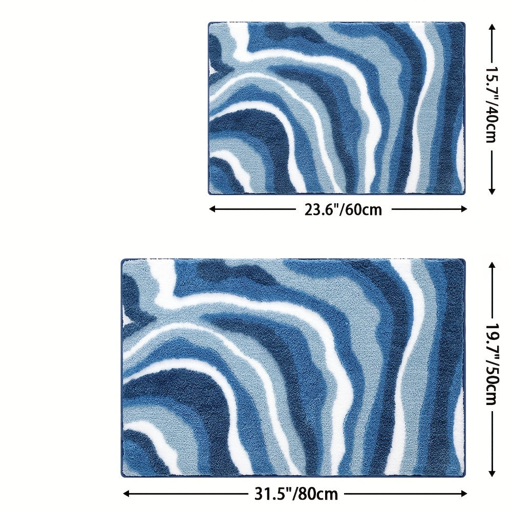 Tappeto da Bagno Geometrico – Assorbente e Morbido con Retro Antiscivolo