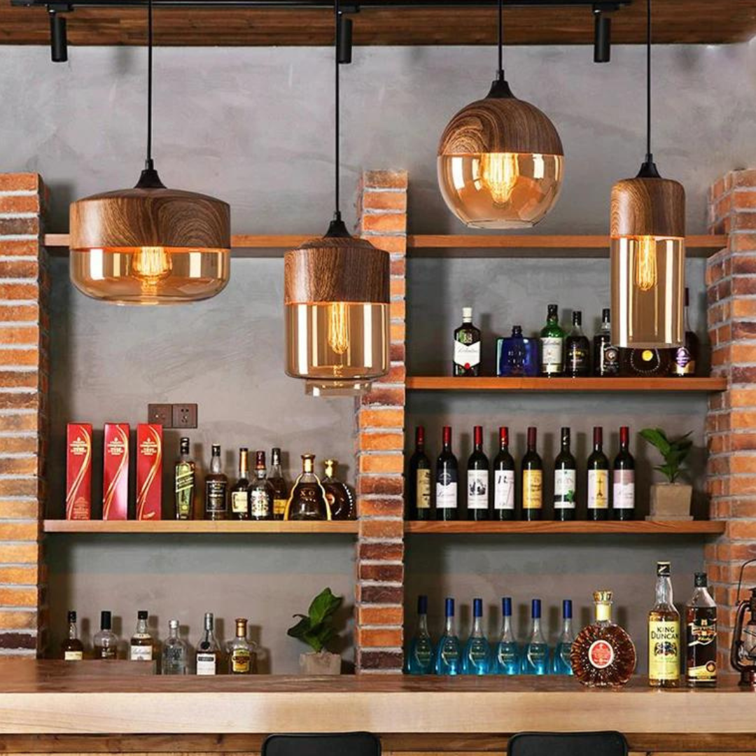 Lampada da soffitto scandinava elegante in legno - NordLuna