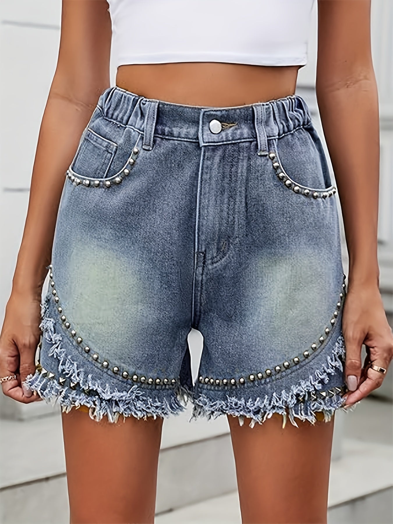 Shorts in Denim Punk Rock – Slim e Trendy
