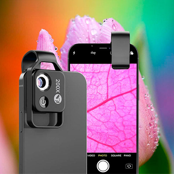 VisionScope Microscopio Mobile | Obiettivo Clip-On ad Alta Risoluzione 200x per Smartphone