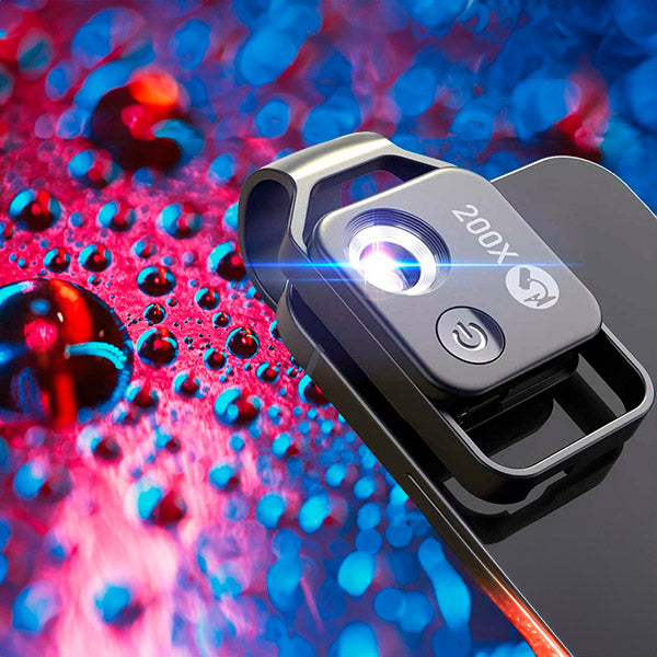 VisionScope Microscopio Mobile | Obiettivo Clip-On ad Alta Risoluzione 200x per Smartphone
