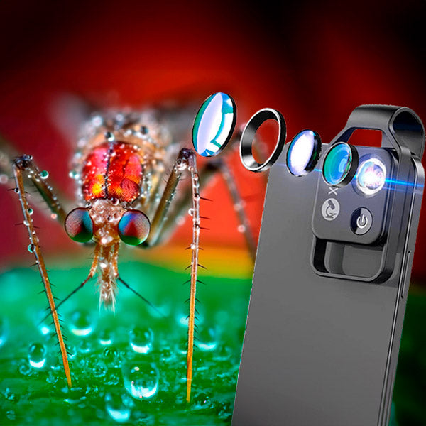 VisionScope Microscopio Mobile | Obiettivo Clip-On ad Alta Risoluzione 200x per Smartphone
