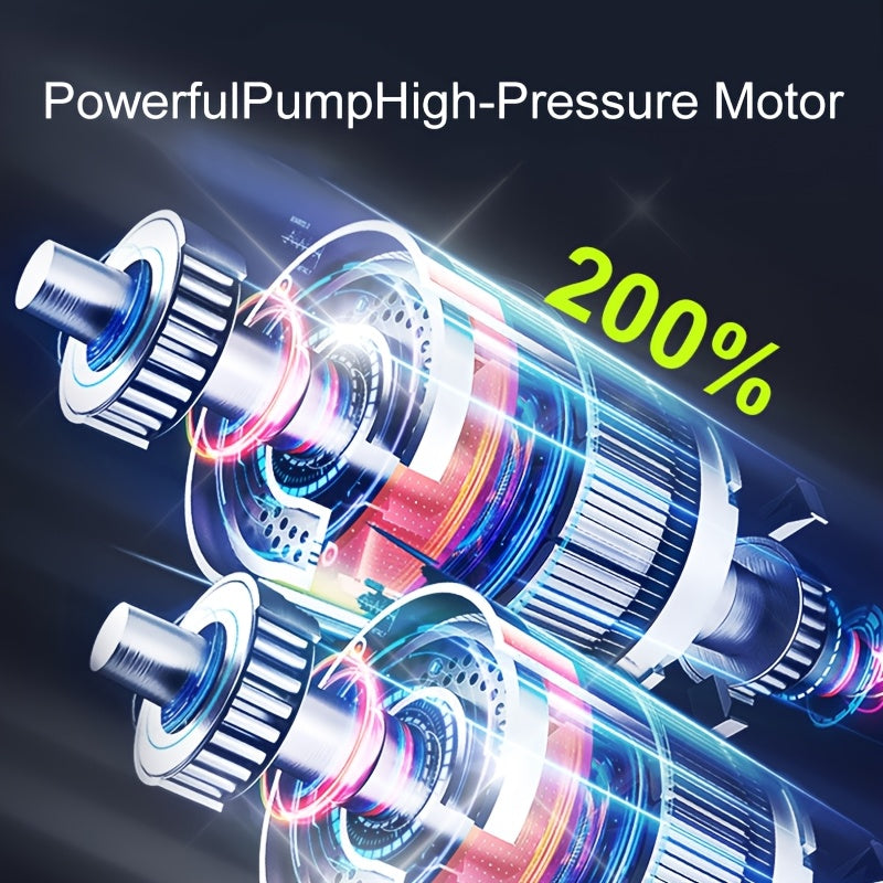 Compressore d'Aria Portatile – Gonfiatore di Pneumatici Intelligente con Schermo LCD e Luci LED