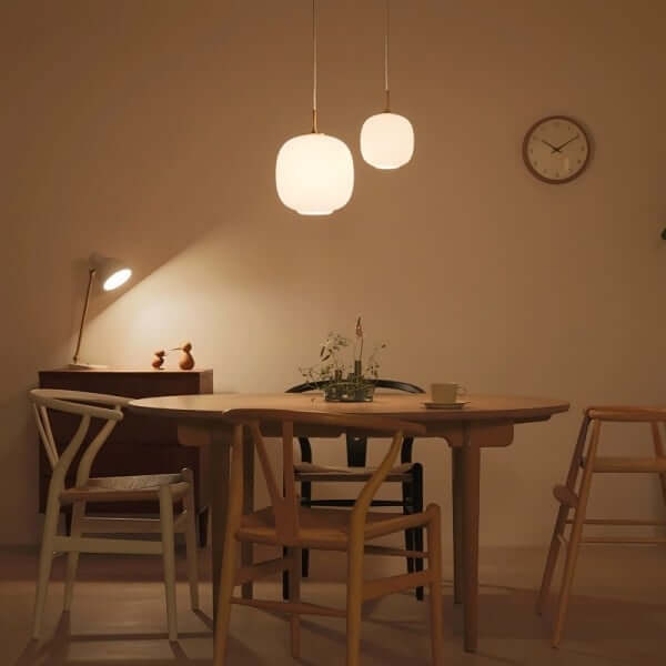 Lampadario Moderno - Design in Vetro Opalino