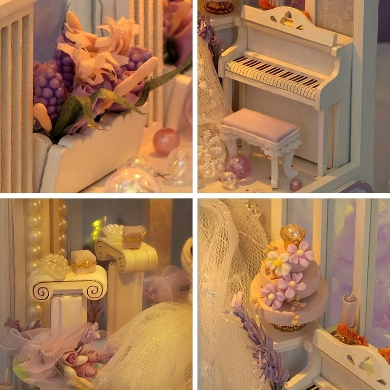 Abito da Sposa per Casa delle Bambole Fai-da-Te – Set di Costruzione 3D con Illuminazione e Mobili Decorativi