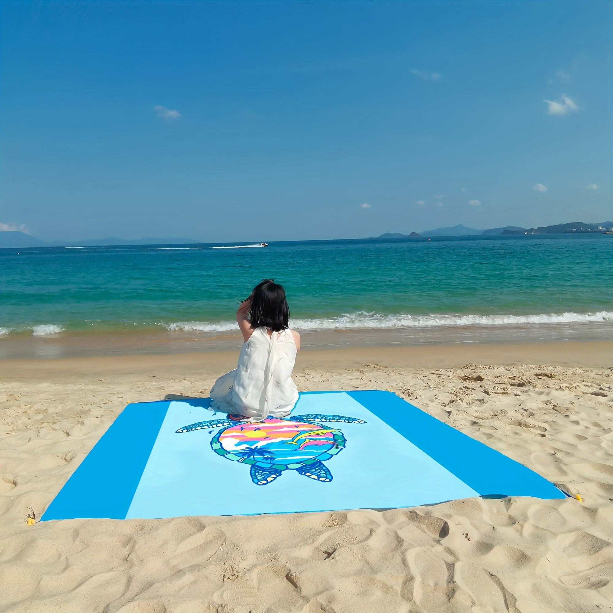 TropiComfort Tappeto da Spiaggia Oversize – Spazioso, Durevole e Resistente alla Sabbia