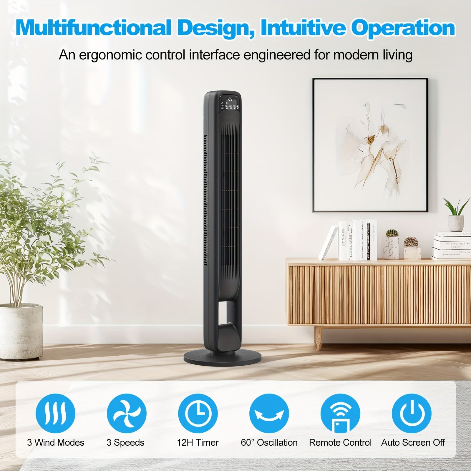 Ventilatore a Torre Senza Pale – Silenzioso e Regolabile