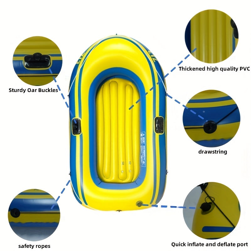 Set di Barche da Pesca Gonfiabili – Barca Leggera in PVC per 2 Persone con Paddles