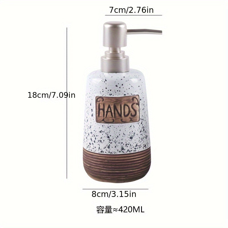 Dispenser di Sapone in Ceramica Vintage – 420ml per Cucina o Bagno