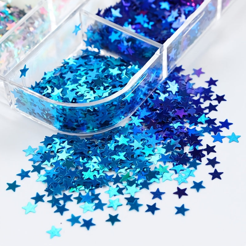 12 Colori di Paillettes a Stella – Paillettes Glitter in Scatola Lunga per DIY e Scrapbooking