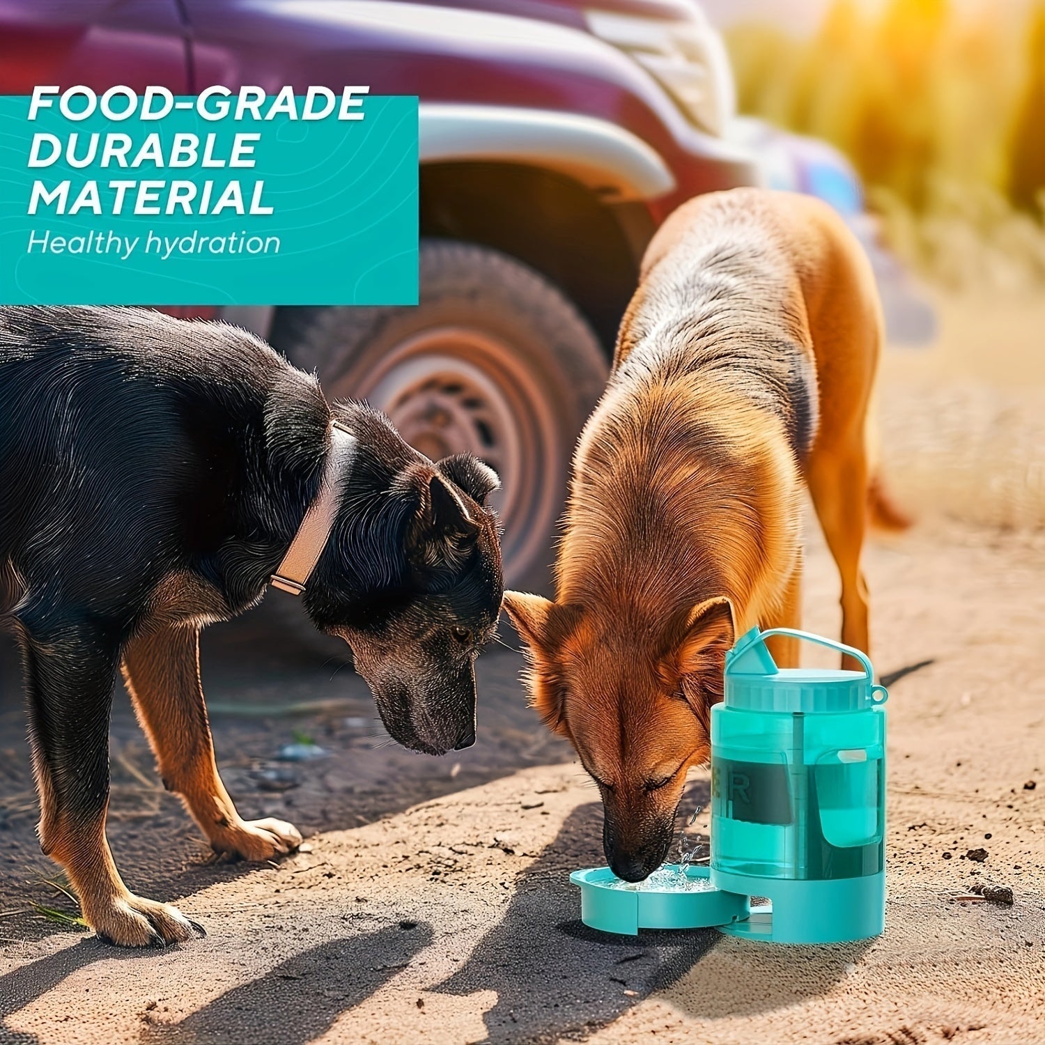 Bottiglia d'Acqua per Cani di Grande Capacità 74oz – Ciotola Portatile per Avventure all'Aperto