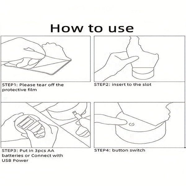 Lampada da Tavolo LED 3D Testa di Alieno con 7 Colori - Lunaris