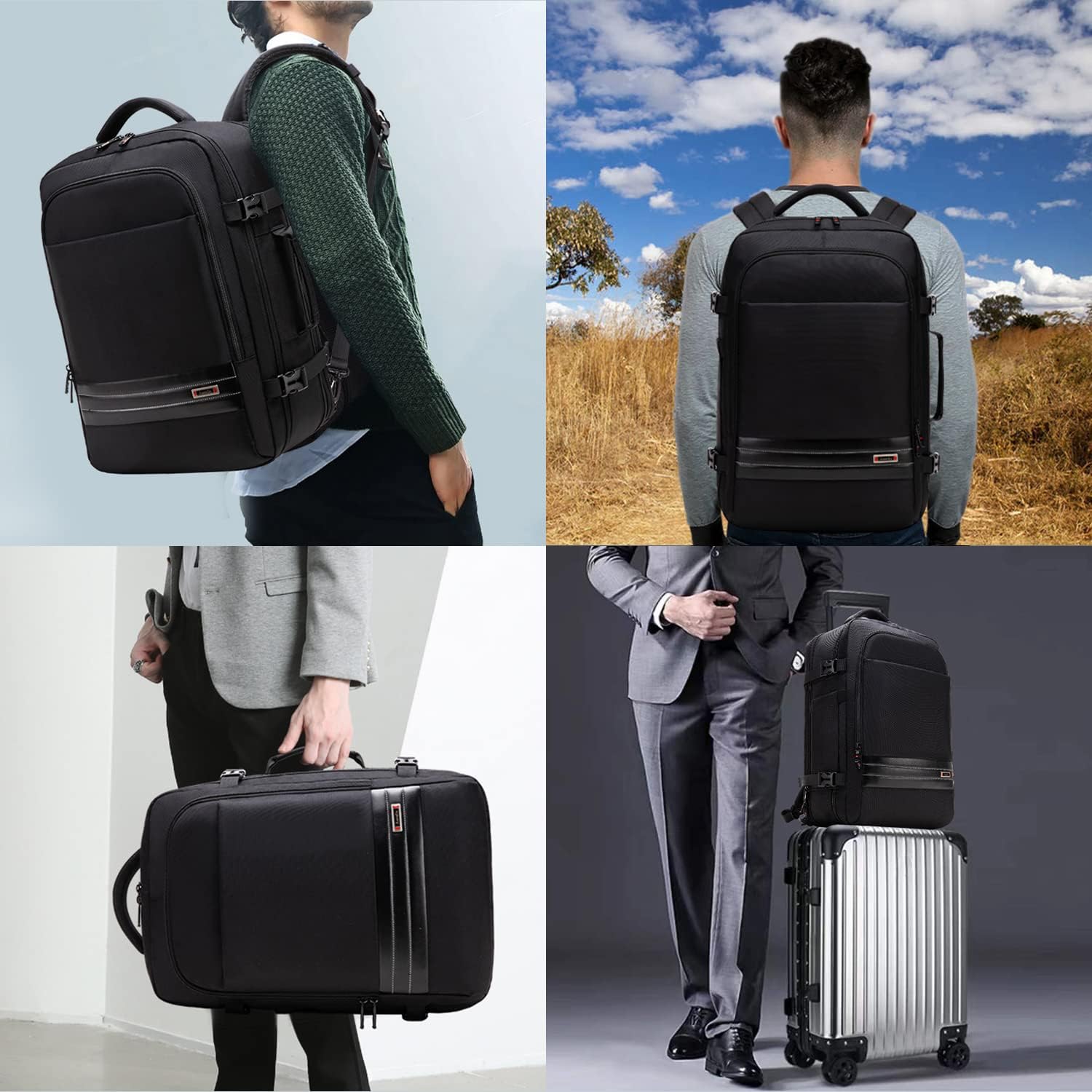 Zaino da viaggio impermeabile espandibile da 45–55L con scomparto per laptop da 46,5 cm