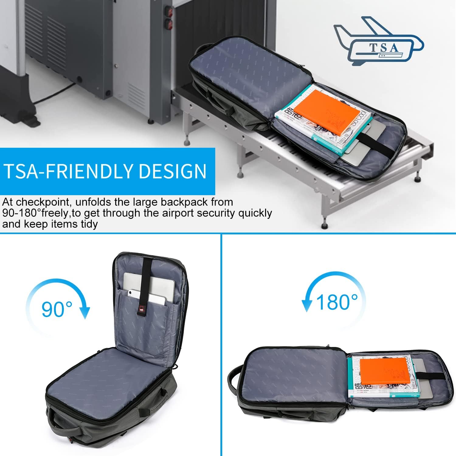 Zaino da viaggio impermeabile espandibile da 45–55L con scomparto per laptop da 46,5 cm