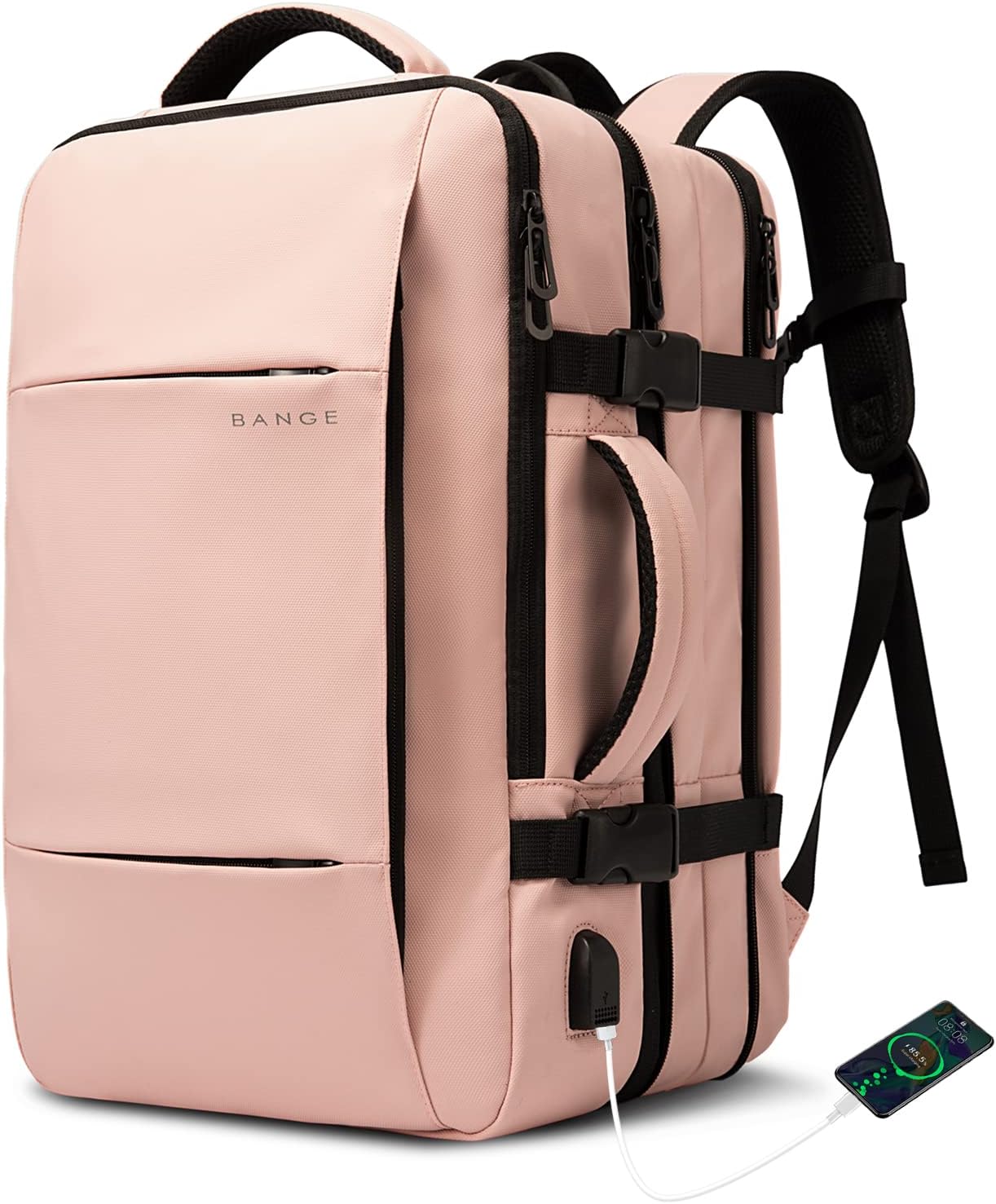 Zaino da viaggio espandibile impermeabile da 26–45L con scomparto per laptop e opzione borsa da viaggio