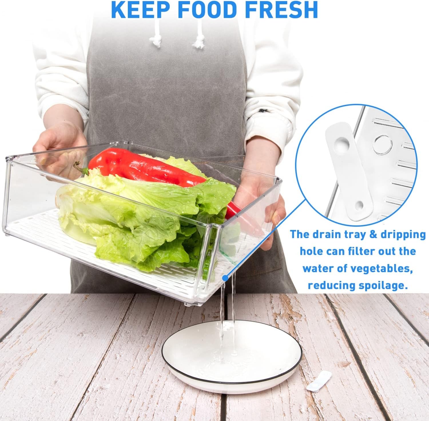 Set di Organizzatori Impilabili per Frigorifero con 10 Contenitori - FridgeMaster