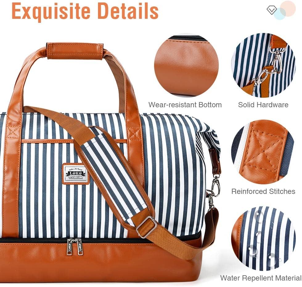 Borsa da viaggio impermeabile da weekend da 50L con scomparti per articoli da toeletta e scarpe