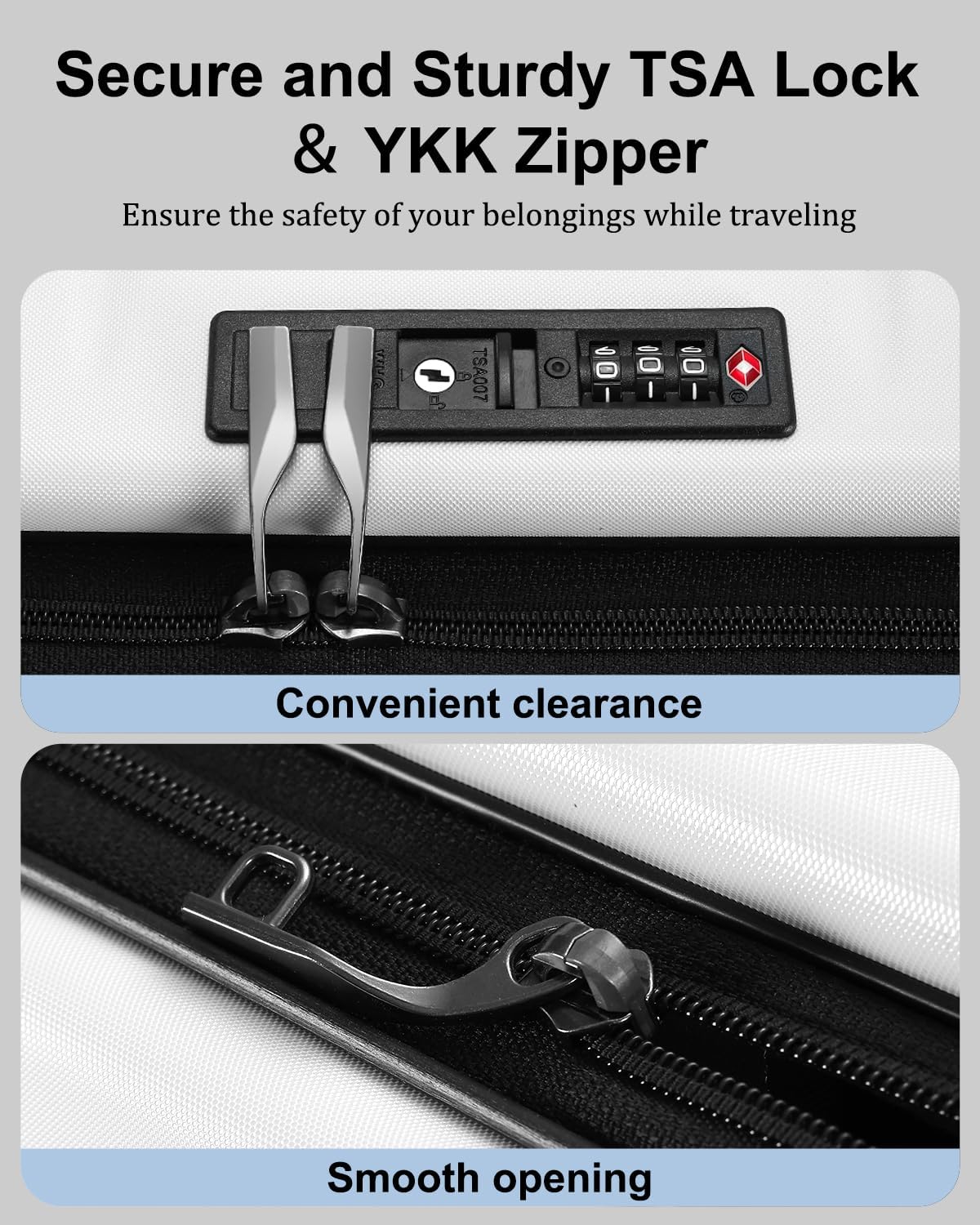 Valigia Rigida Espandibile con Tasca Frontale e Lucchetto TSA