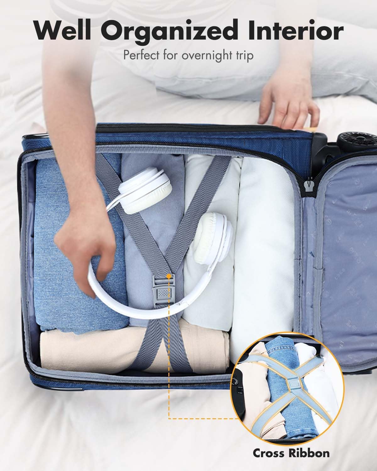 Bagaglio approvato dalle compagnie aeree da posizionare sotto il sedile, con ruote girevoli e scomparto per laptop