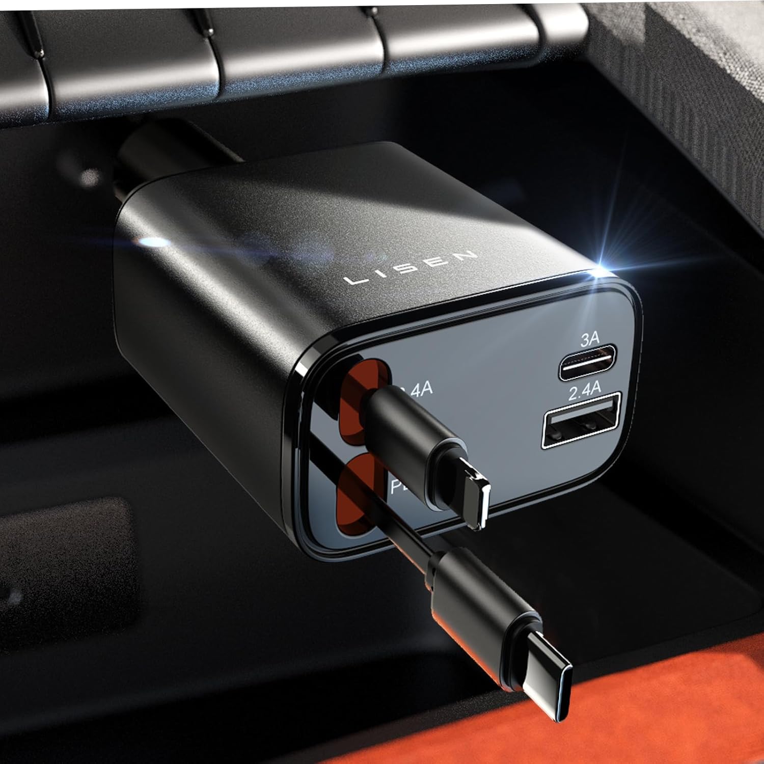 Caricatore da Auto Retrattile 69W USB C