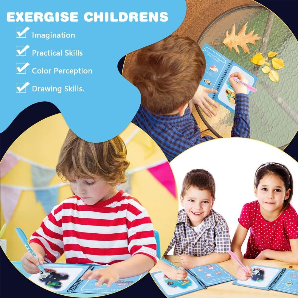 Set di 4 Libri di Acquerello Riutilizzabili – AquaColor Books